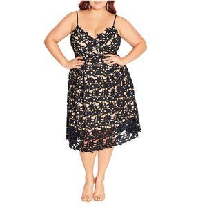 NWT City Chic Dress So Fancy Black M = 18 = 2x